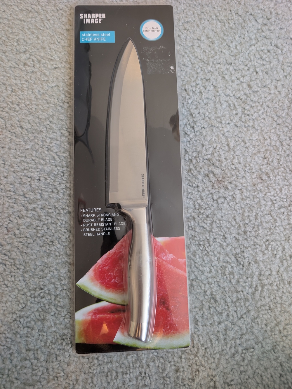 NWT Sharper Image 8" Silver Stainless Steel Chef Knife